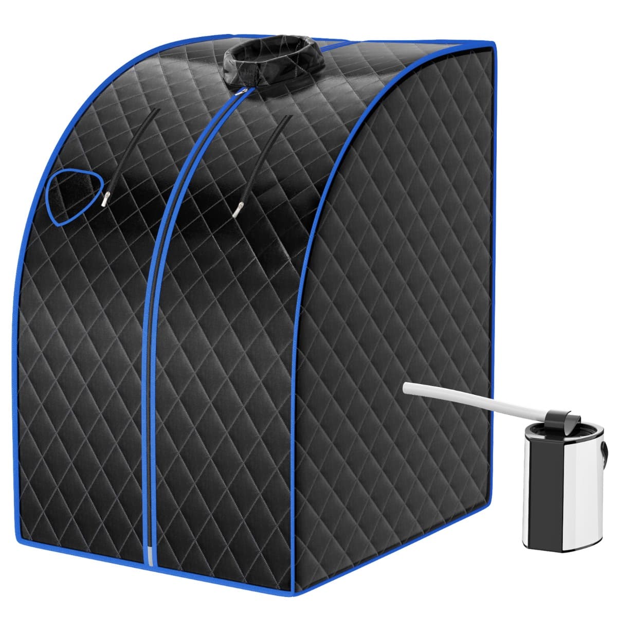 CostwayCabine de Sauna Portable Pliable 3L avec Télécommande 9 Options de Minuterie Fonction de Vaporisation Puissance 1000 W Noir