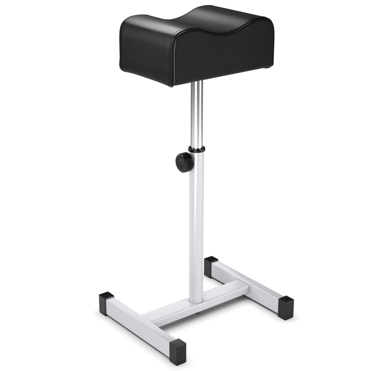 CostwayTabouret de Pédicure à Hauteur d'Assise Réglable 45-65 cm Repose-pied Pédicure avec Coussin Épais et Doux Charge 10KG Équipement de Spa Noir